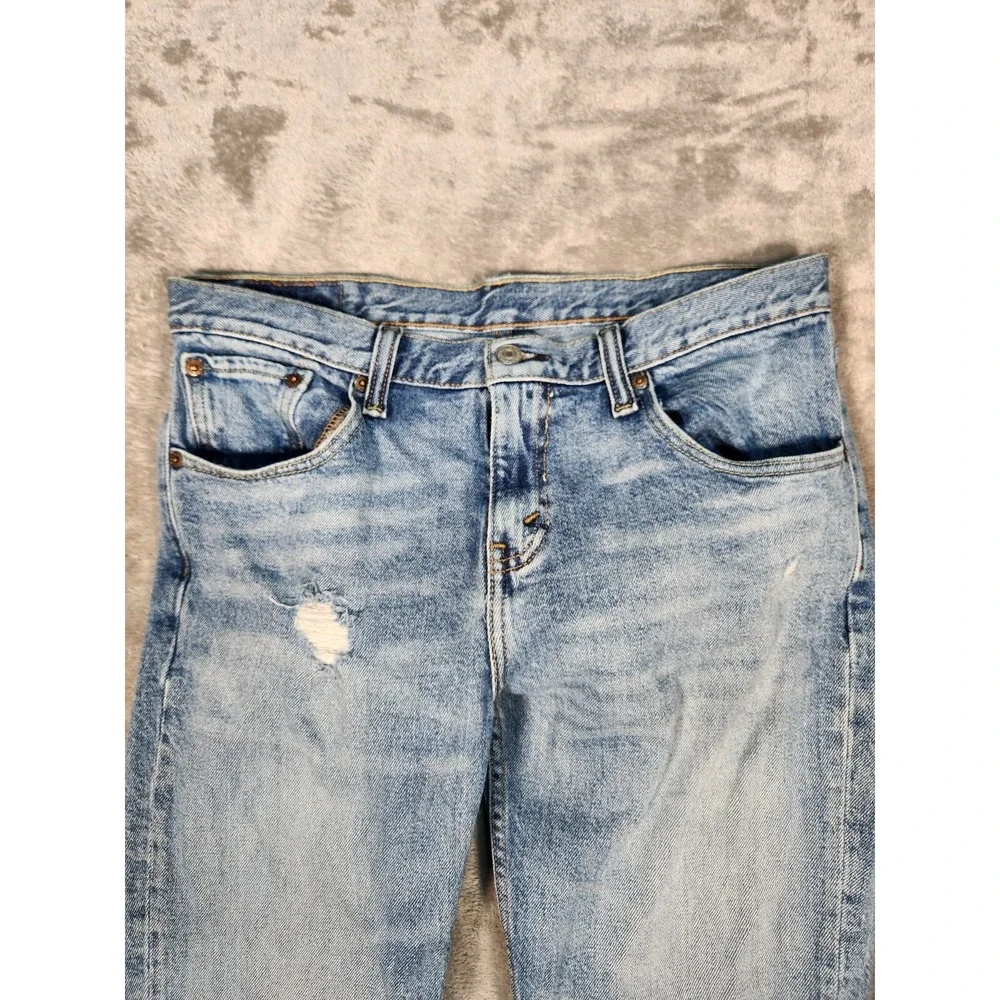 Levi's 511 Jeans Men's 32x33 (Tag 31X32) Distresse Skinny Cotton Blend‎ Blue